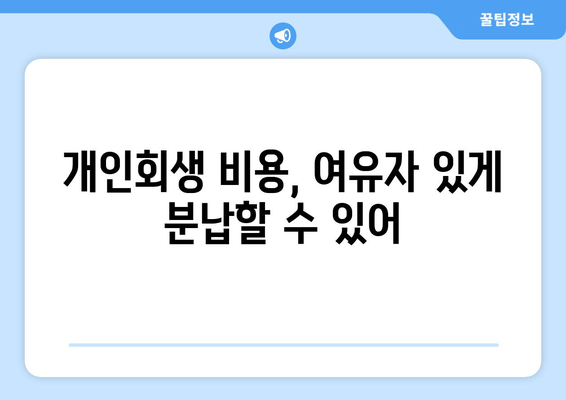 개인회생 비용, 여유자 있게 분납할 수 있어