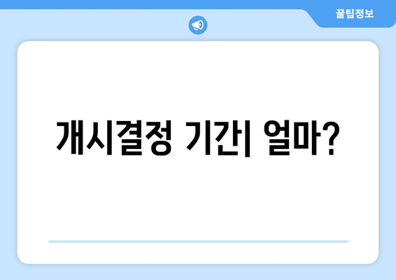 개시결정 기간| 얼마?