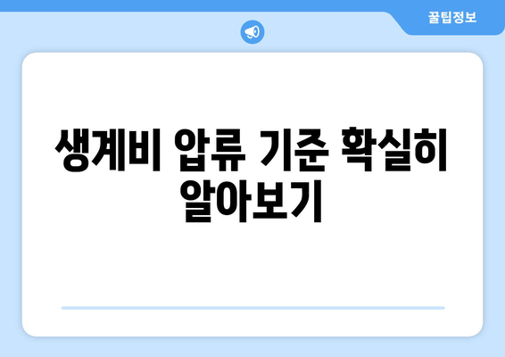 생계비 압류 기준 확실히 알아보기