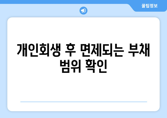 개인회생 후 면제되는 부채 범위 확인