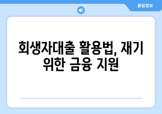 회생자대출 활용법, 재기 위한 금융 지원