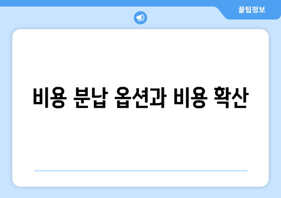 비용 분납 옵션과 비용 확산