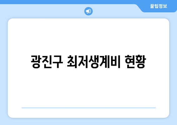 광진구 최저생계비 현황