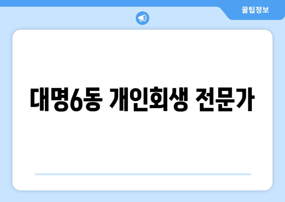 대명6동 개인회생 전문가