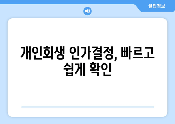 개인회생 인가결정, 빠르고 쉽게 확인