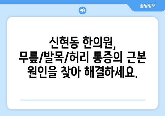 신현동 한의원, 무릎/발목/허리 통증 개선 위한 맞춤 치료 | 통증 완화, 근본 원인 해결, 침, 뜸, 부항