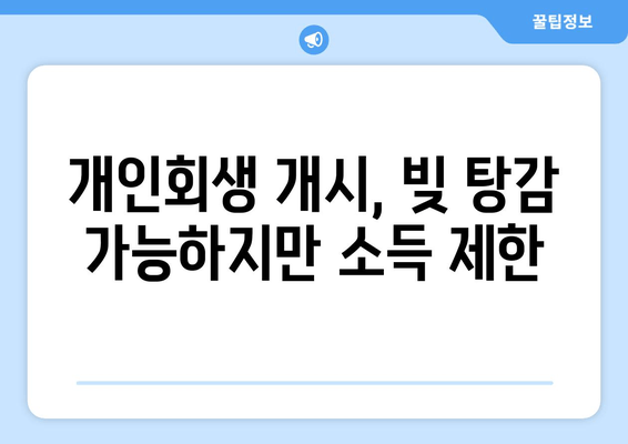 개인회생 개시, 빚 탕감 가능하지만 소득 제한