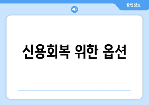 신용회복 위한 옵션