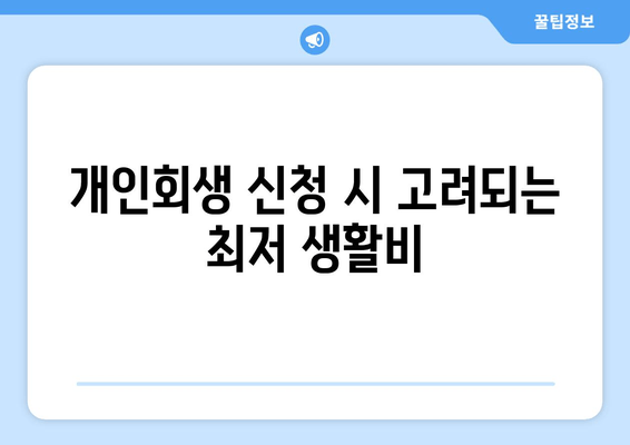 개인회생 신청 시 고려되는 최저 생활비