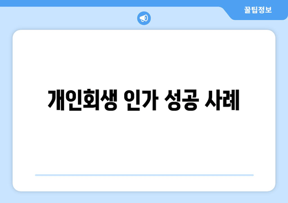 개인회생 인가 성공 사례