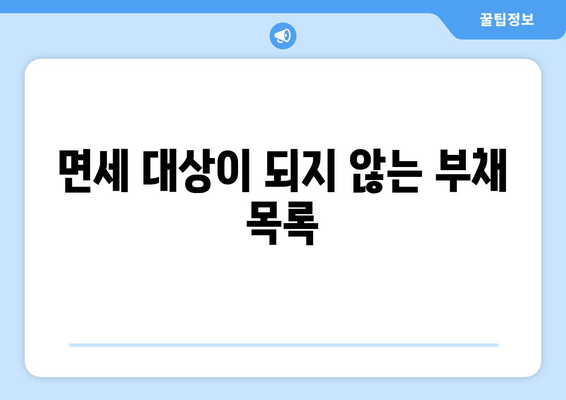 면세 대상이 되지 않는 부채 목록