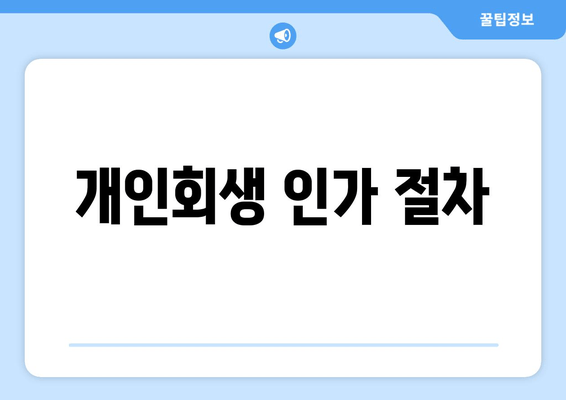 개인회생 인가 절차