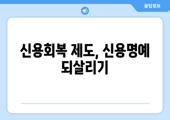 신용회복 제도, 신용명예 되살리기