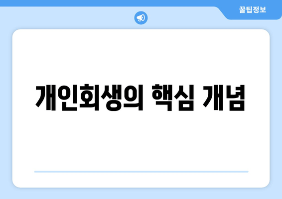 개인회생의 핵심 개념