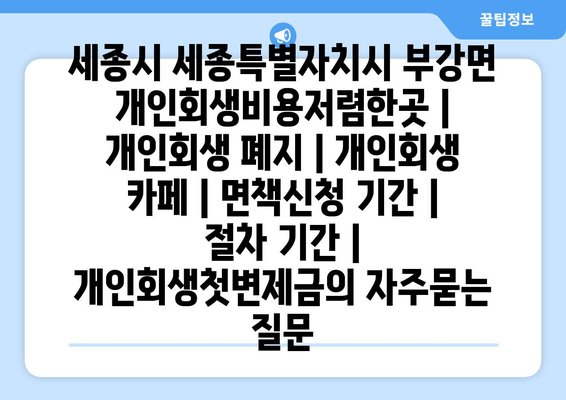 세종시 세종특별자치시 부강면 개인회생비용저렴한곳 | 개인회생 폐지 | 개인회생 카페 | 면책신청 기간 | 절차 기간 | 개인회생첫변제금