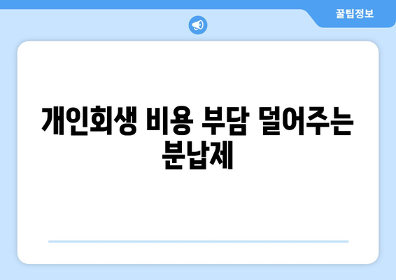 개인회생 비용 부담 덜어주는 분납제