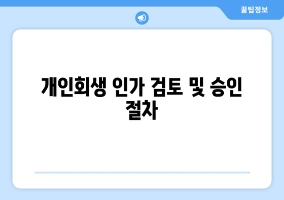 개인회생 인가 검토 및 승인 절차