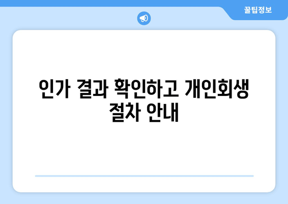 인가 결과 확인하고 개인회생 절차 안내