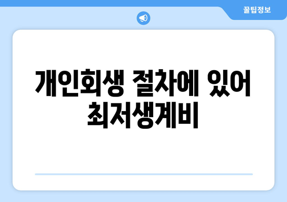 개인회생 절차에 있어 최저생계비