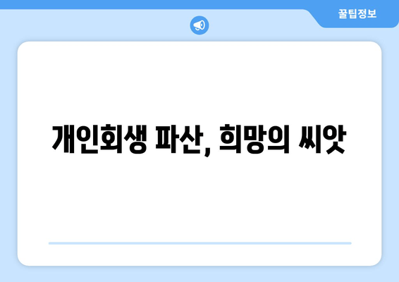 개인회생 파산, 희망의 씨앗