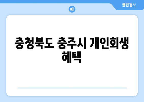 충청북도 충주시 개인회생 혜택