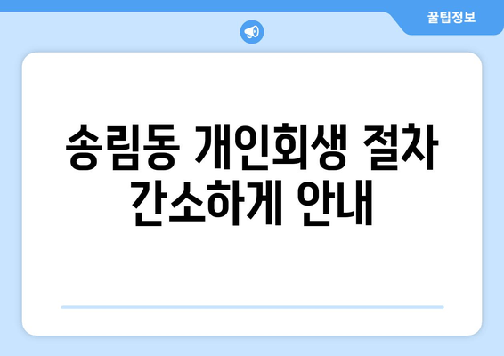 송림동 개인회생 절차 간소하게 안내