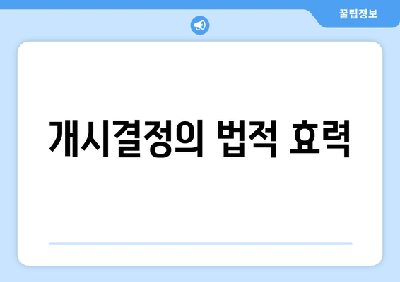 개시결정의 법적 효력