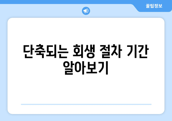 단축되는 회생 절차 기간 알아보기