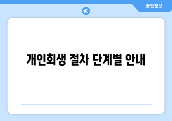 개인회생 절차 단계별 안내