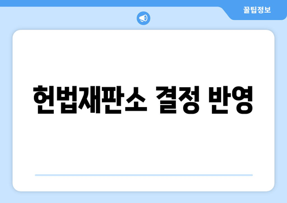 헌법재판소 결정 반영