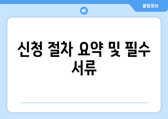 신청 절차 요약 및 필수 서류