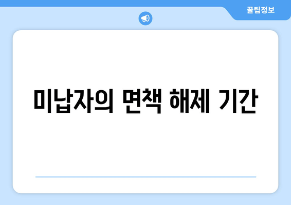 미납자의 면책 해제 기간