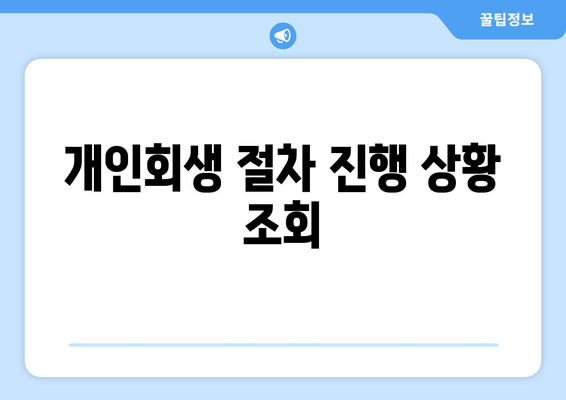 개인회생 절차 진행 상황 조회