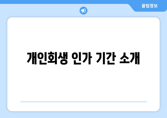 개인회생 인가 기간 소개