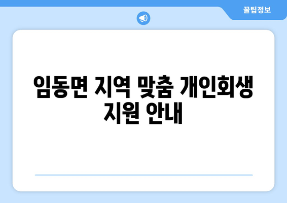 임동면 지역 맞춤 개인회생 지원 안내