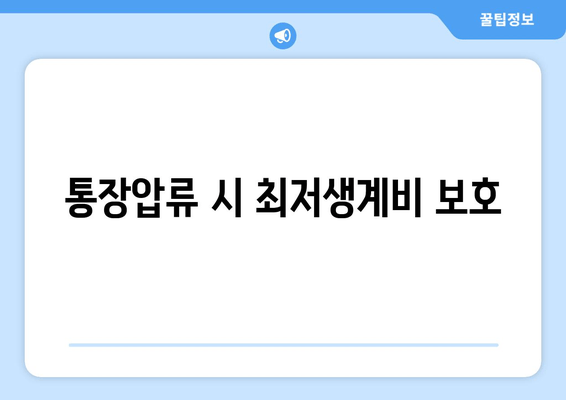 통장압류 시 최저생계비 보호