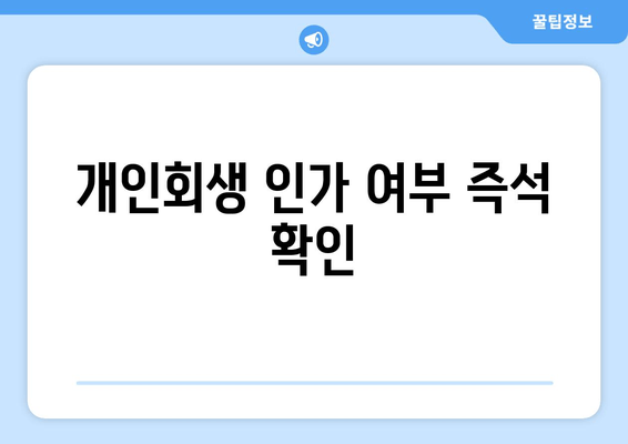 개인회생 인가 여부 즉석 확인