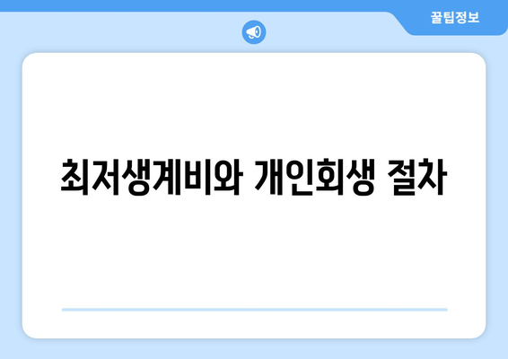 최저생계비와 개인회생 절차