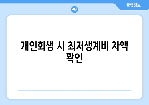 개인회생 시 최저생계비 차액 확인