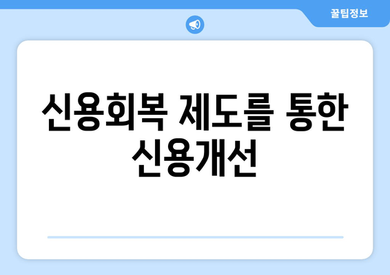 신용회복 제도를 통한 신용개선