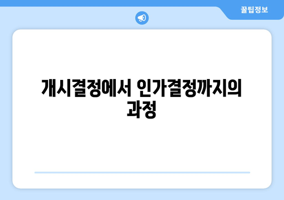 개시결정에서 인가결정까지의 과정