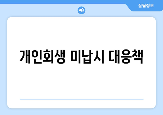 개인회생 미납시 대응책