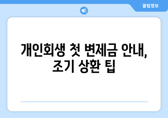 개인회생 첫 변제금 안내, 조기 상환 팁