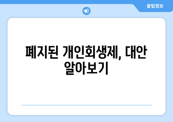 폐지된 개인회생제, 대안 알아보기