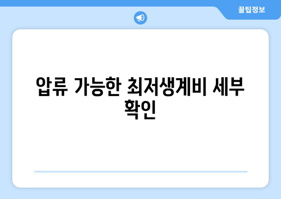 압류 가능한 최저생계비 세부 확인