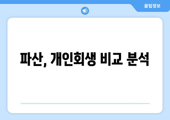 파산, 개인회생 비교 분석