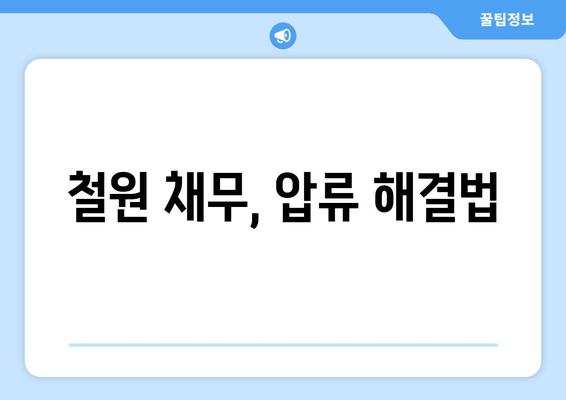 철원 채무, 압류 해결법