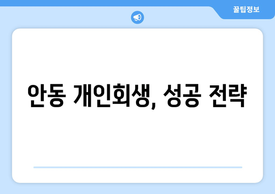 안동 개인회생, 성공 전략