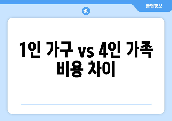 1인 가구 vs 4인 가족 비용 차이