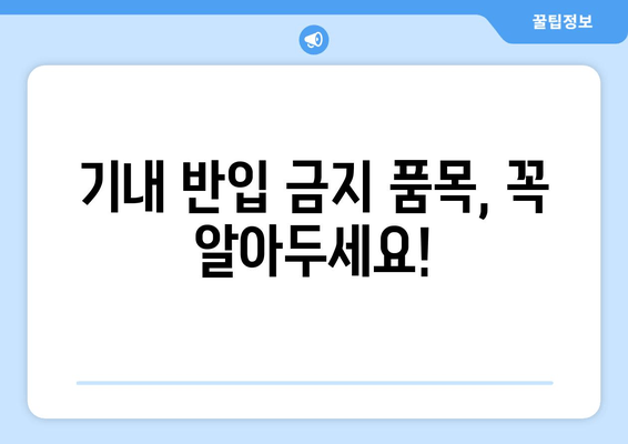 기내 수하물 규정 완벽 가이드 | 꼼꼼하게 알아보고 안전하게 여행하세요!